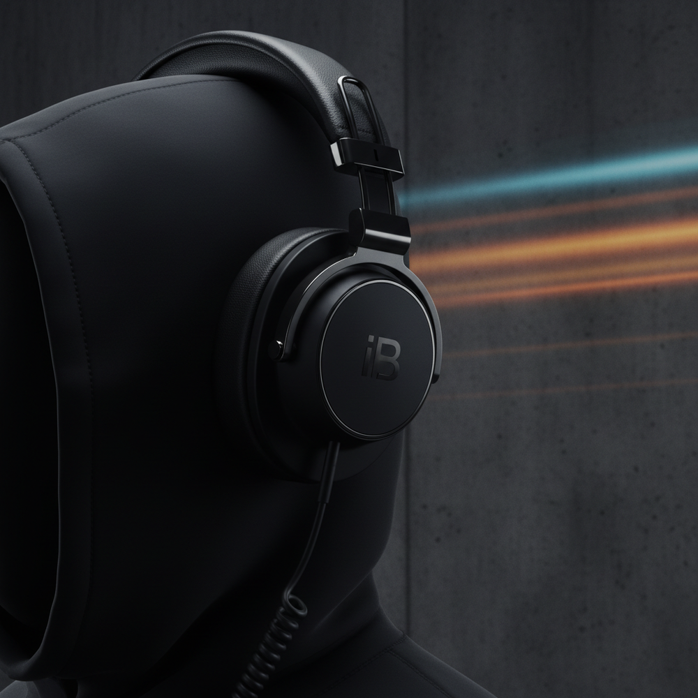Headphone iBlack side lifestyle